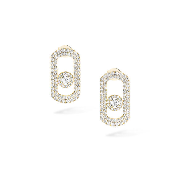 So Move Yellow Gold and Diamond Pav&eacute; Drop Earrings